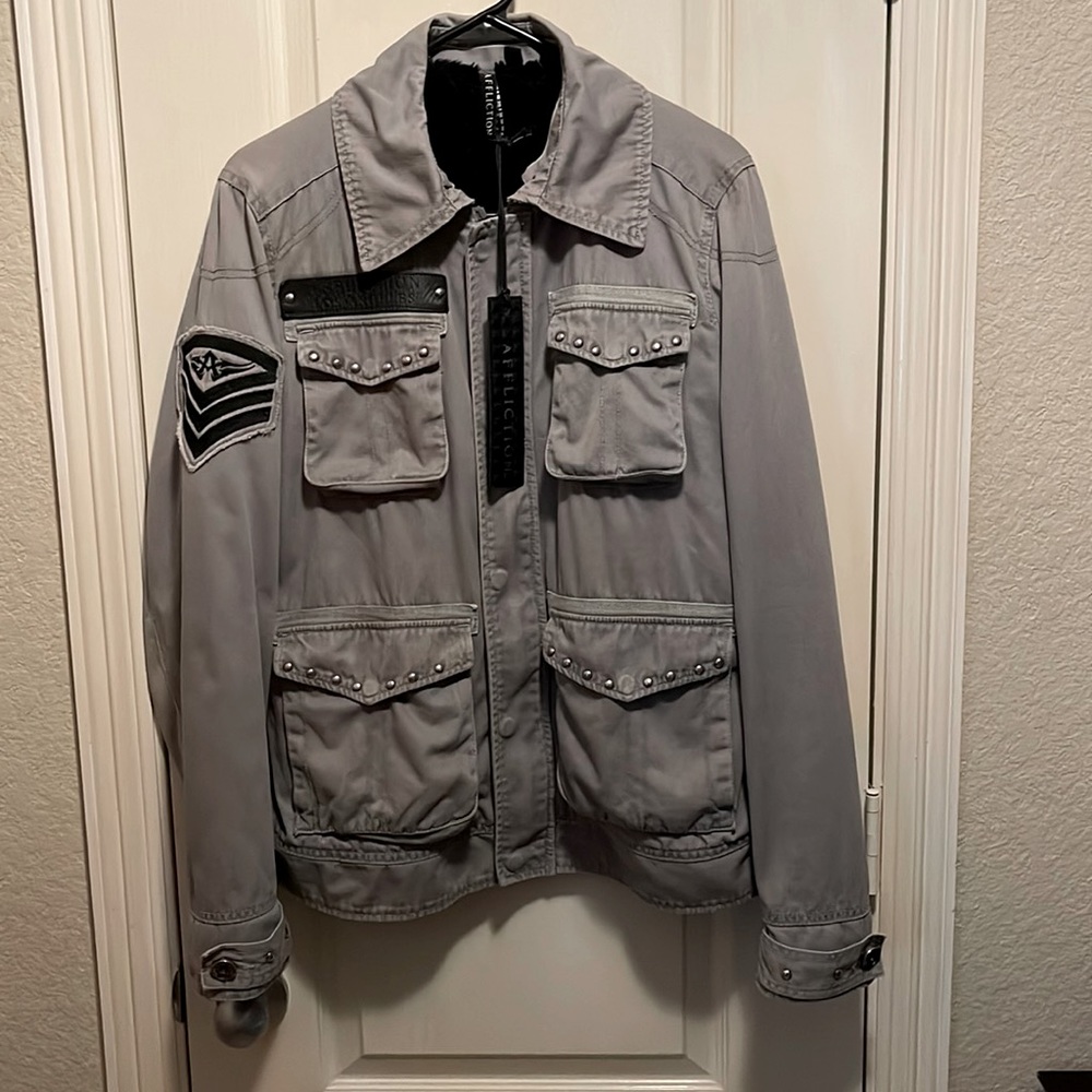 Rare🔥💥 Affliction limited Edition Unisex bomber jacket/coat w/ faux fur lining